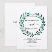 Elegant Greek Leaf Tiara Crown Wedding Invitation Kaart (Voorkant / Achterkant)