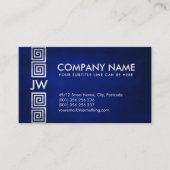 Elegant Greek Meander Key Monogram - Pearl Visitekaartje (Voorkant)