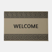 Elegant Greek Pattern on Beige Welcome Deurmat (Voorkant)
