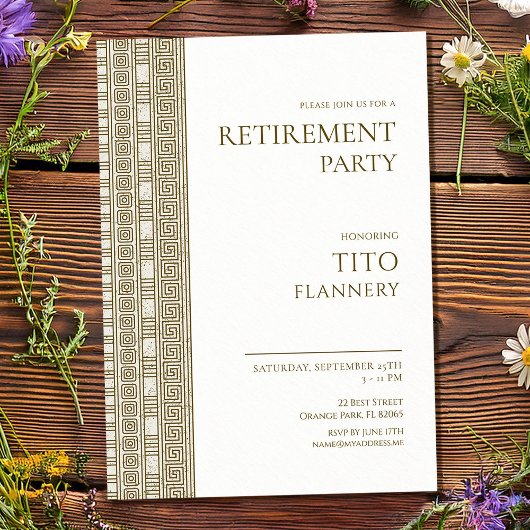 Elegant Greek retirement party Kaart
