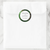 Elegant Green Agate Gold Glitter Wedding Sticker (Tas)
