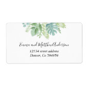 Elegant Green and Blue Palm Greenery Shipping Etiket (Voorkant)