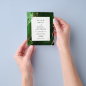 Elegant Green and Gold Agate Stone Budget Weduwen Flyer (Hand)