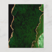 Elegant Green and Gold Agate Stone Budget Weduwen Flyer (Achterkant)