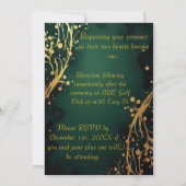 Elegant Green and Gold Design Wedding Invitation Kaart (Achterkant)