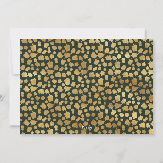 Elegant Green and Gold Foil Stars Fotokerstmis Feestdagenkaart (Achterkant)