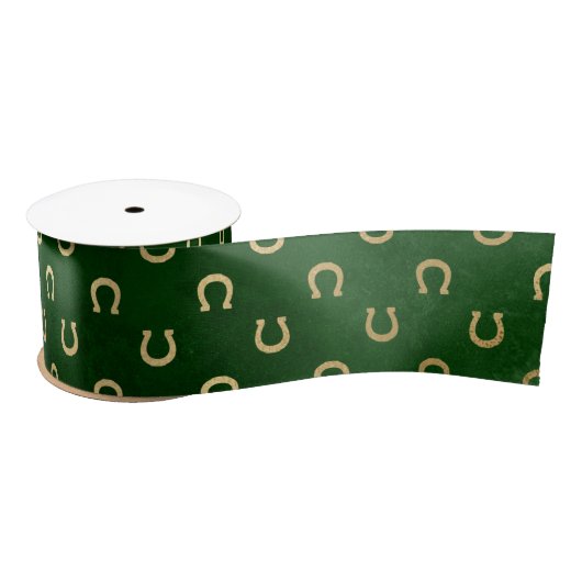 Elegant Green and Gold Hoefijzer St Patrick's Day Satijnen Lint (Spoel)