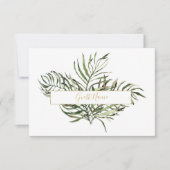Elegant Green and Gold Leaf Table Place Card Kaart (Voorkant)