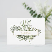 Elegant Green and Gold Leaf Table Place Card Kaart (Staand voorkant)
