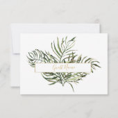 Elegant Green and Gold Leaf Table Place Card Kaart (Achterkant)