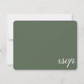 Elegant Green and Gold Leaves Wedding RSVP Kaartje (Achterkant)