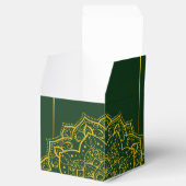 Elegant Green and Gold Mandala Wedding Favor Box Bedankdoosjes (Geopend)