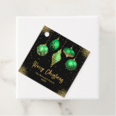 Elegant Green and Gold Ornament Christmas Bedankjes Labels (In situ)