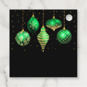 Elegant Green and Gold Ornament Christmas Bedankjes Labels (Achterkant)