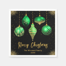 Elegant Green and Gold Ornament Christmas Servet