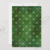 Elegant Green and Gold Winter Snowflakes Sweet 16 Kaart (Achterkant)