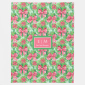 Elegant green and pink watercolor preppy blanket fleece deken (Voorkant)