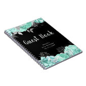 Elegant Green and Silver Flower Guest Book Notitieboek (Rechterzijde)