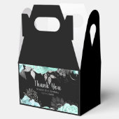 Elegant Green and Silver Flowers Birthday Party Bedankdoosjes (Geopend)