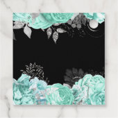 Elegant Green and Silver Flowers Birthday Party Bedankjes Labels (Achterkant)