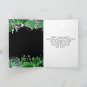 Elegant Green and Silver Flowers Birthday Party  Bedankkaart (Binnen)