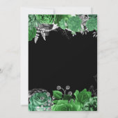 Elegant Green and Silver Flowers Birthday Party  Bedankkaart (Achterkant)