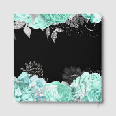 Elegant Green and Silver Flowers Birthday Party Gastenboek (Achterkant)