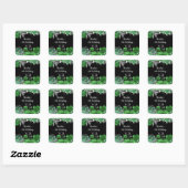 Elegant Green and Silver Flowers Birthday Party  Vierkante Sticker (Vel)
