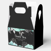 Elegant Green and Silver Flowers Sweet Sixteen Bedankdoosjes (Geopend)