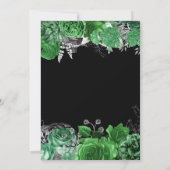 Elegant Green and Silver Flowers Sweet Sixteen Kaart (Achterkant)