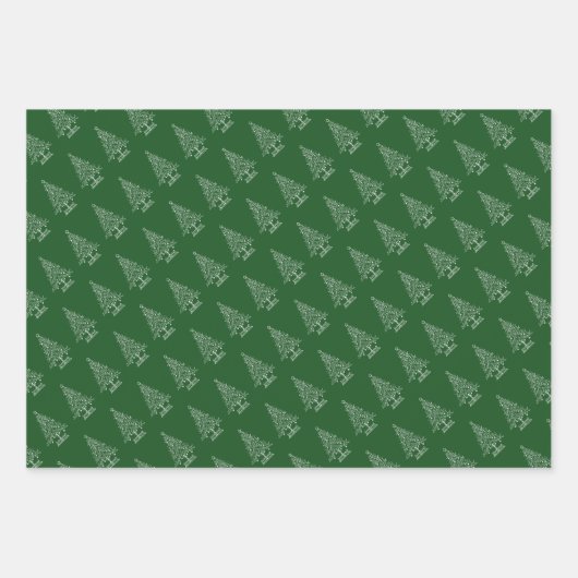 Elegant Green and White Kerstminimalist Inpakpapier Vel (Voorkant 3)