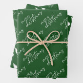 Elegant Green and White Kerstminimalist Inpakpapier Vel (In situ)