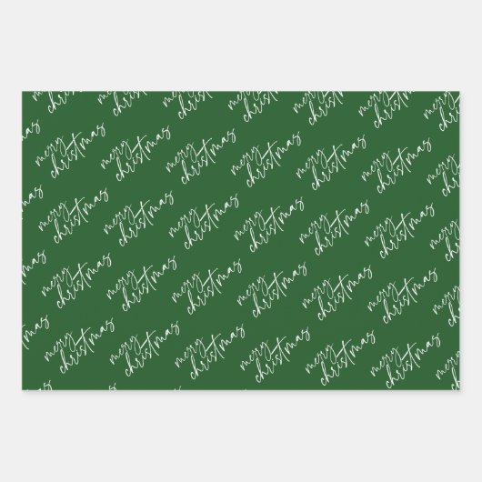 Elegant Green and White Kerstminimalist Inpakpapier Vel (Voorkant)