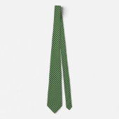 Elegant Green and White Polka Dot Stropdas (Voorkant)