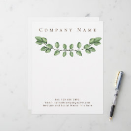 Elegant Green Bedrijfsgegevens Letterhead Briefhoofd