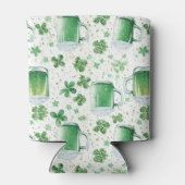 Elegant Green Beer Mugs and Shamrocks White Blikjeskoeler (Achterkant)