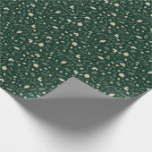 Elegant Green & Beige Christmas Element Monogram Cadeaupapier (Hoek)