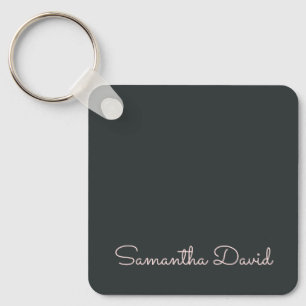 Elegant Green Beige gepersonaliseerd Sleutelhanger