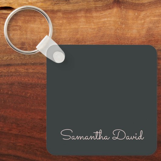 Elegant Green Beige gepersonaliseerd Sleutelhanger (Voorkant)