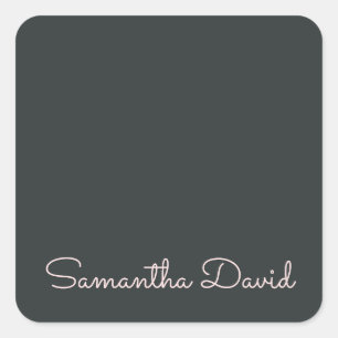 Elegant Green Beige gepersonaliseerd Vierkante Sticker
