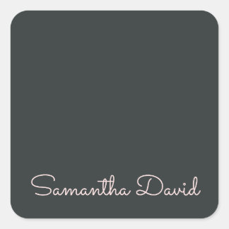 Elegant Green Beige gepersonaliseerd Vierkante Sticker