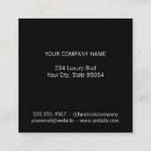 Elegant Green/Black Border Vierkante Visitekaartje (Achterkant)