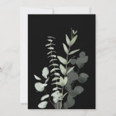 Elegant Green Black Eucalyptus Weddenschap Kaart (Achterkant)