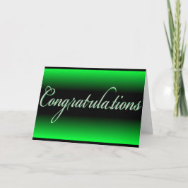 Elegant green black fade Gefeliciteerd kaart