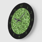 Elegant Green Black Glitter Glam Sparkle Chic Grote Klok (Hoek)