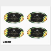 Elegant Green Black Product Label Geel roze Logo (Vel)