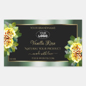 Elegant Green Black Product Label Geel roze Logo (Voorkant)