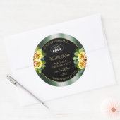 Elegant Green Black Product Label Geel roze Logo (Envelop)