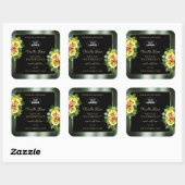 Elegant Green Black Product Label Geel roze Logo (Vel)