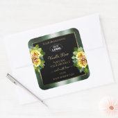 Elegant Green Black Product Label Geel roze Logo (Envelop)